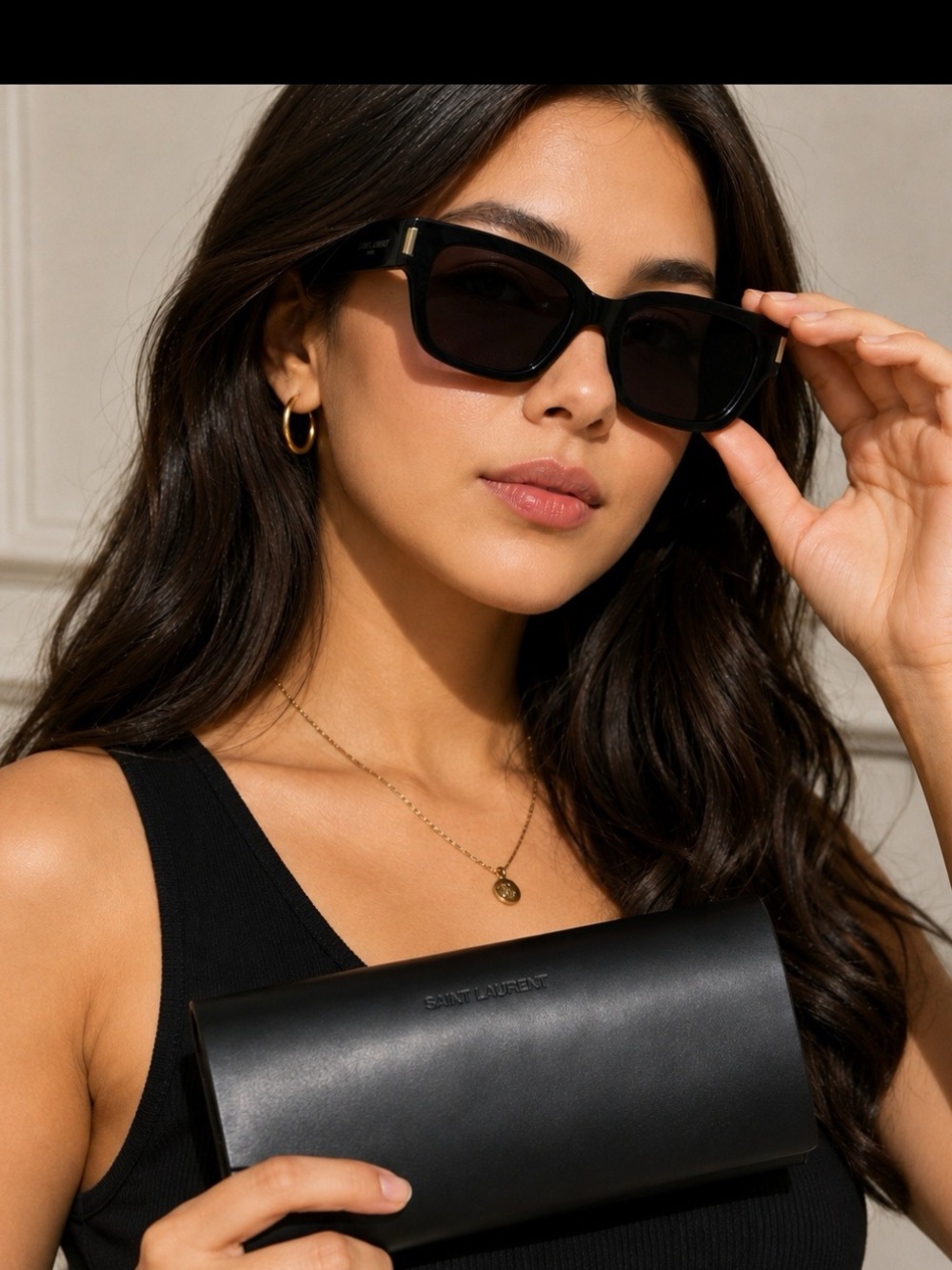 YSL Yves Saint Laurent Sunglasses - Oversized Square Black SL 507 001